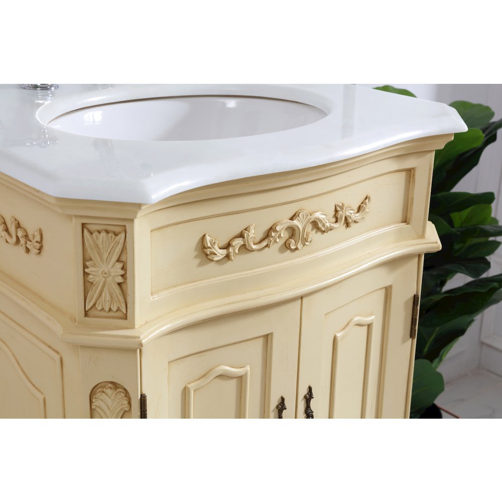 24 inch Single Bathroom vanity in light antique beige