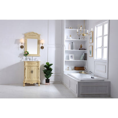 24 inch Single Bathroom vanity in light antique beige