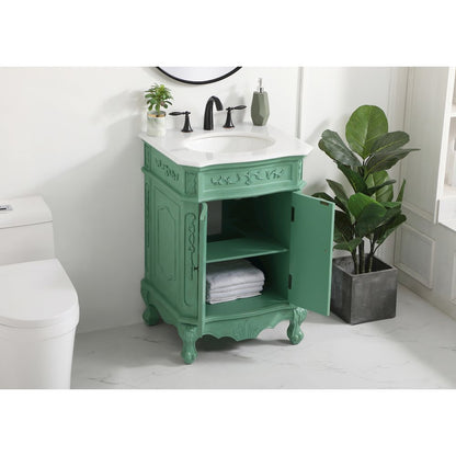 24 inch Single Bathroom vanity in vintage mint