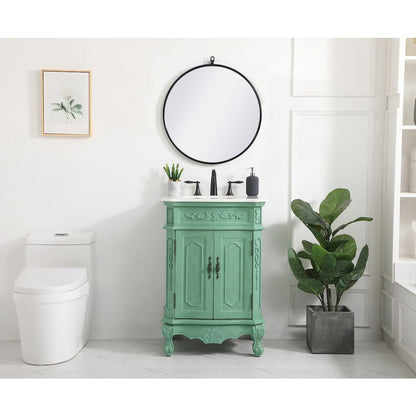24 inch Single Bathroom vanity in vintage mint