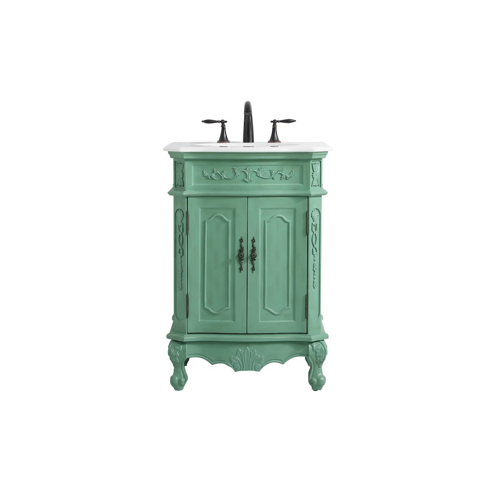 24 inch Single Bathroom vanity in vintage mint