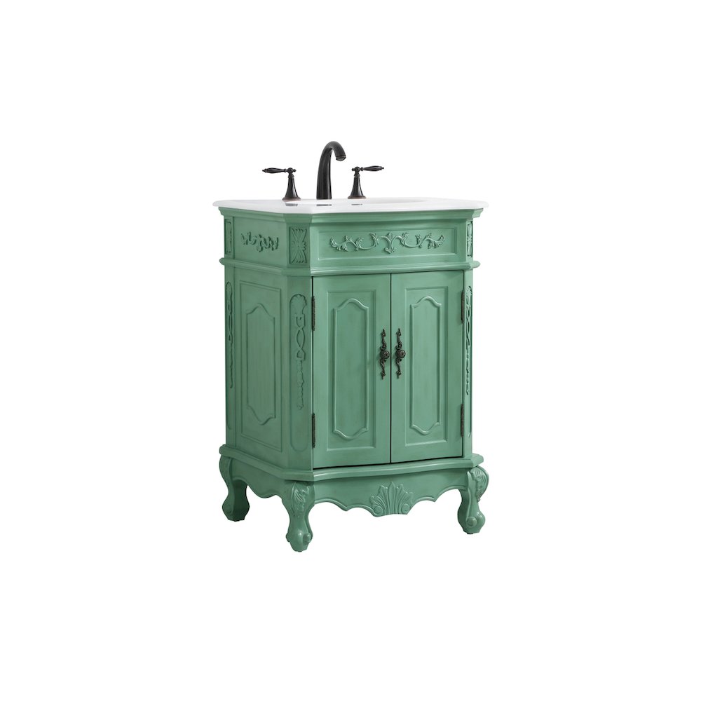 24 inch Single Bathroom vanity in vintage mint