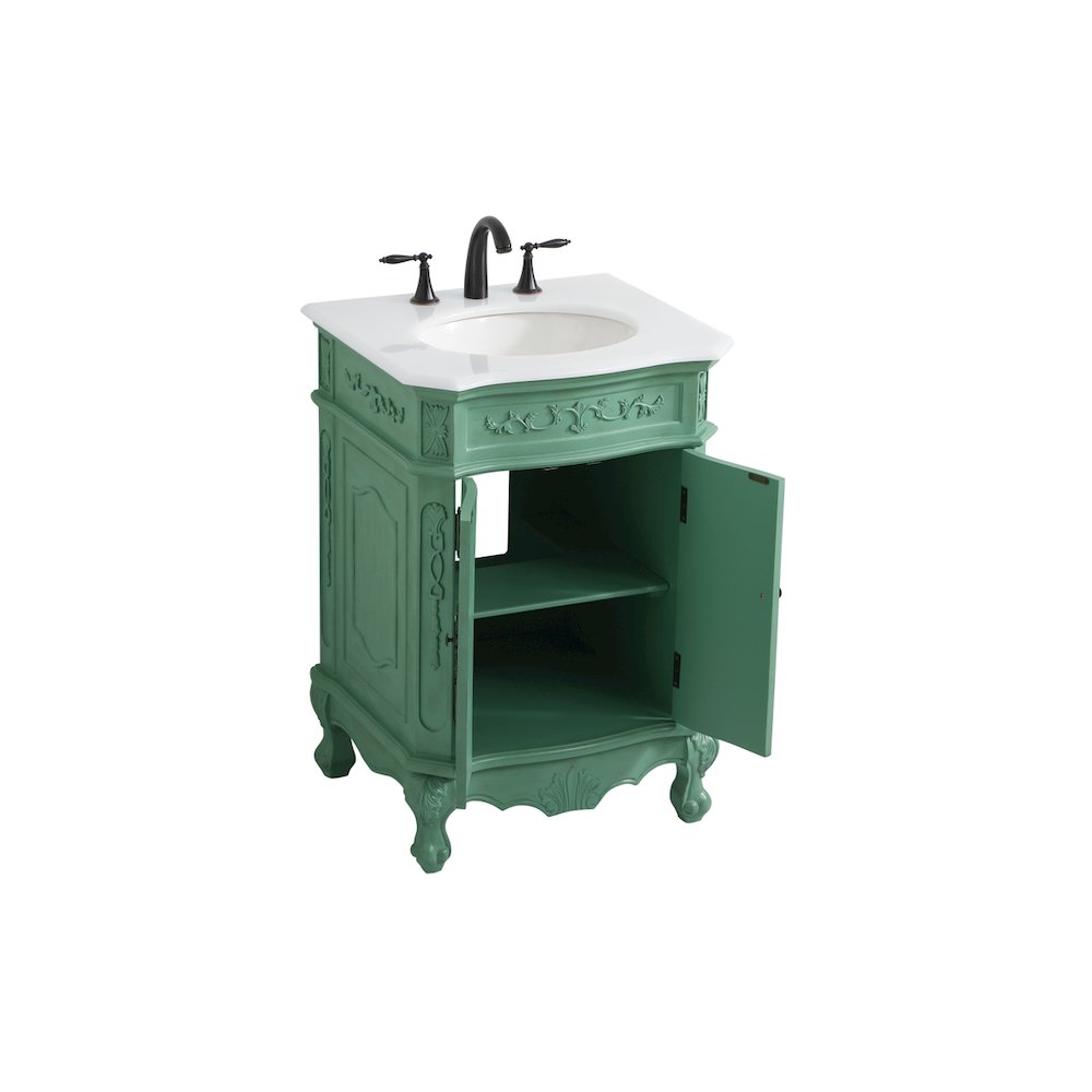 24 inch Single Bathroom vanity in vintage mint