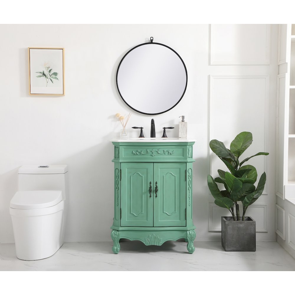 27 inch Single Bathroom vanity in vintage mint