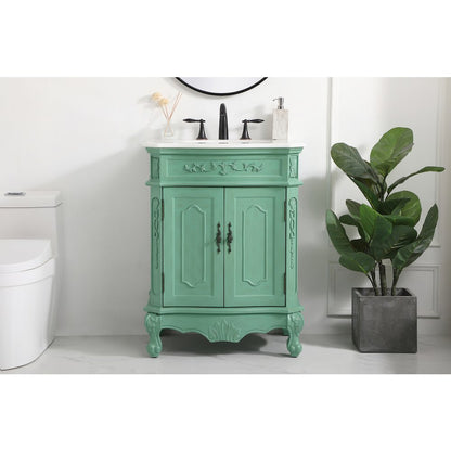 27 inch Single Bathroom vanity in vintage mint