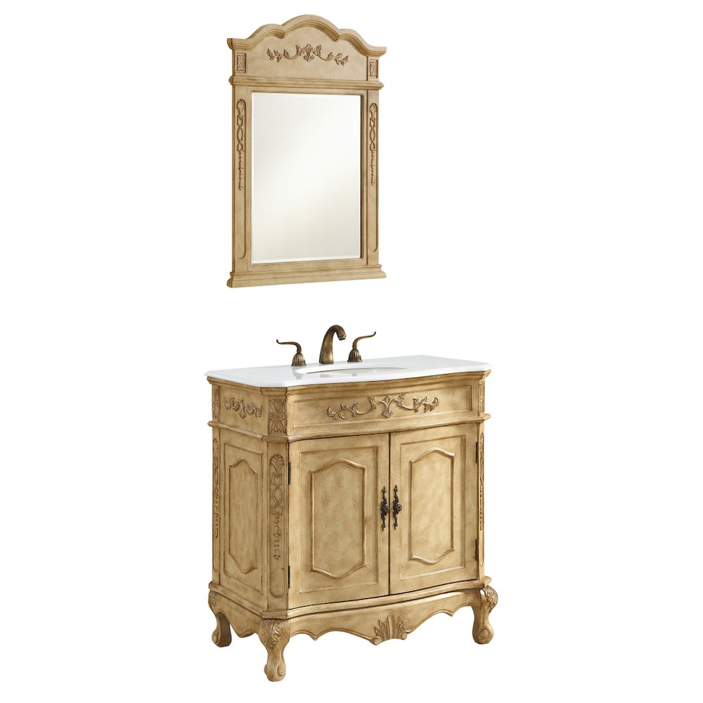32 inch Single Bathroom vanity in Antique Beige