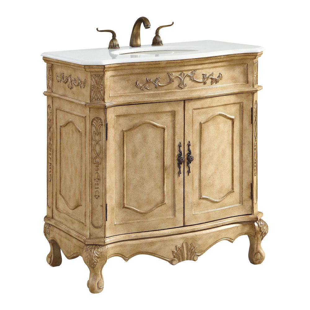 32 inch Single Bathroom vanity in Antique Beige