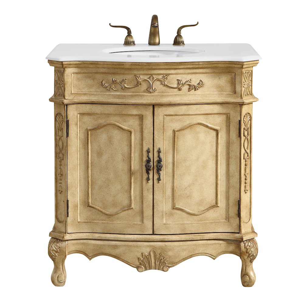 32 inch Single Bathroom vanity in Antique Beige