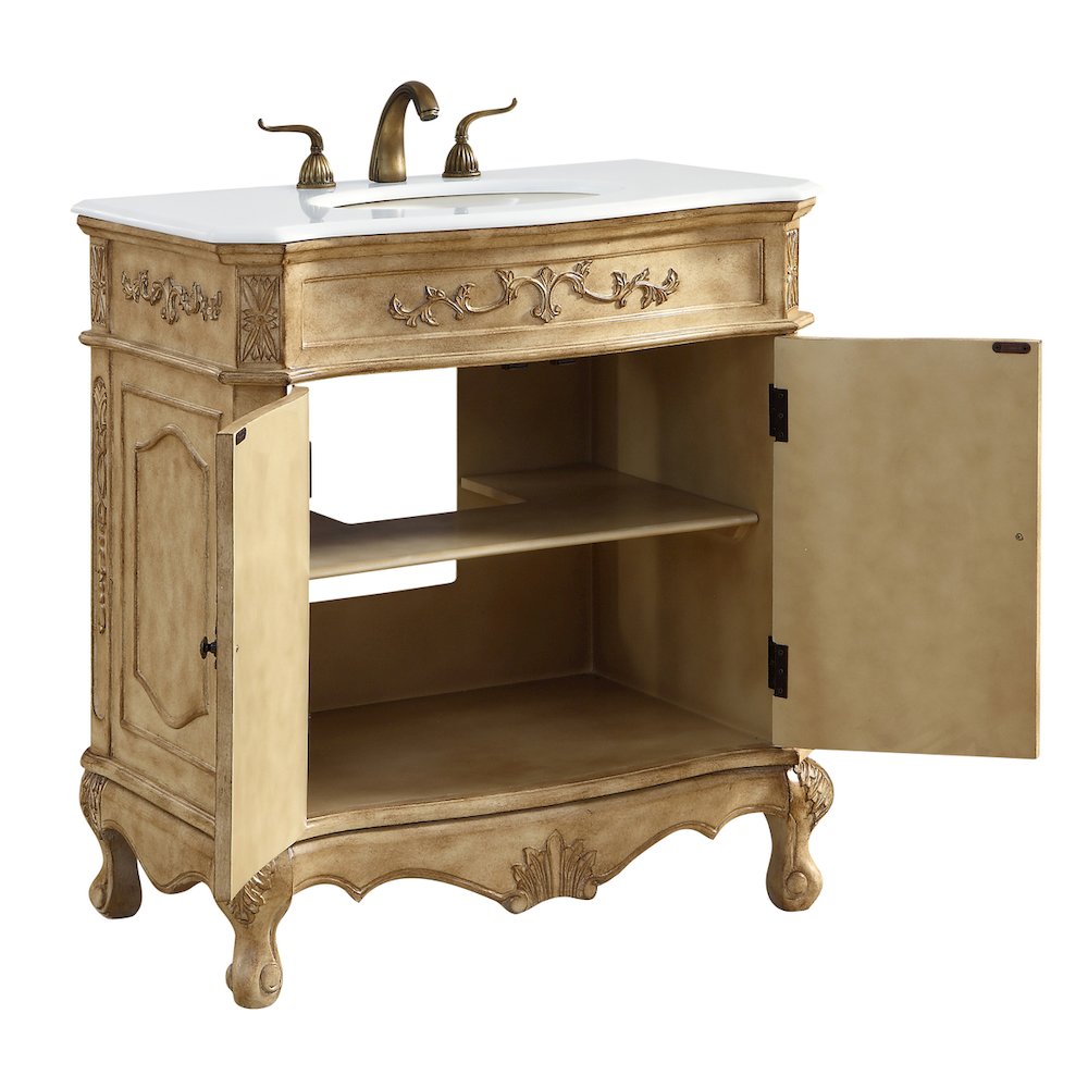 32 inch Single Bathroom vanity in Antique Beige