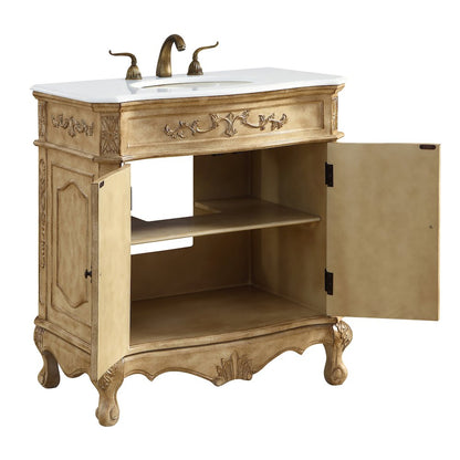 32 inch Single Bathroom vanity in Antique Beige