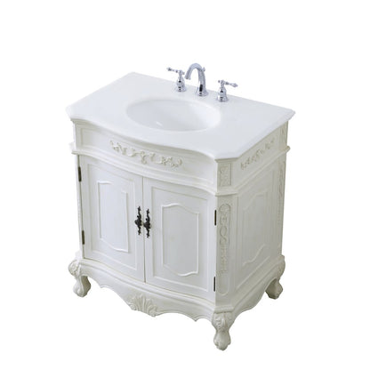32 inch Single Bathroom vanity in antique white