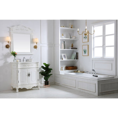 32 inch Single Bathroom vanity in antique white