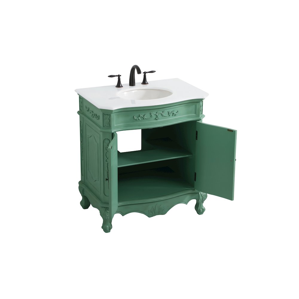 32 inch Single Bathroom vanity in vintage mint