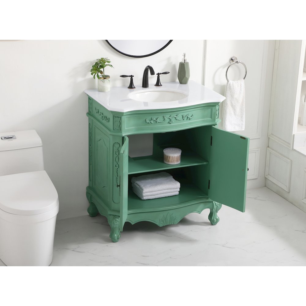 32 inch Single Bathroom vanity in vintage mint