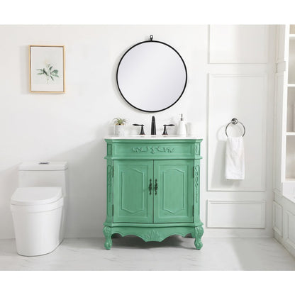 32 inch Single Bathroom vanity in vintage mint