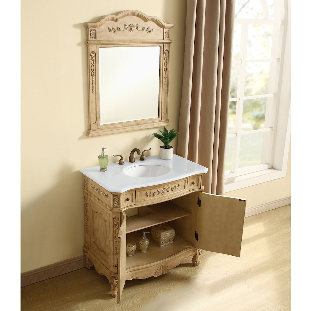 36 inch Single Bathroom vanity in Antique Beige
