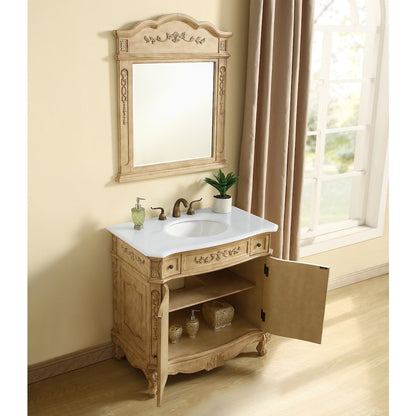 36 inch Single Bathroom vanity in Antique Beige