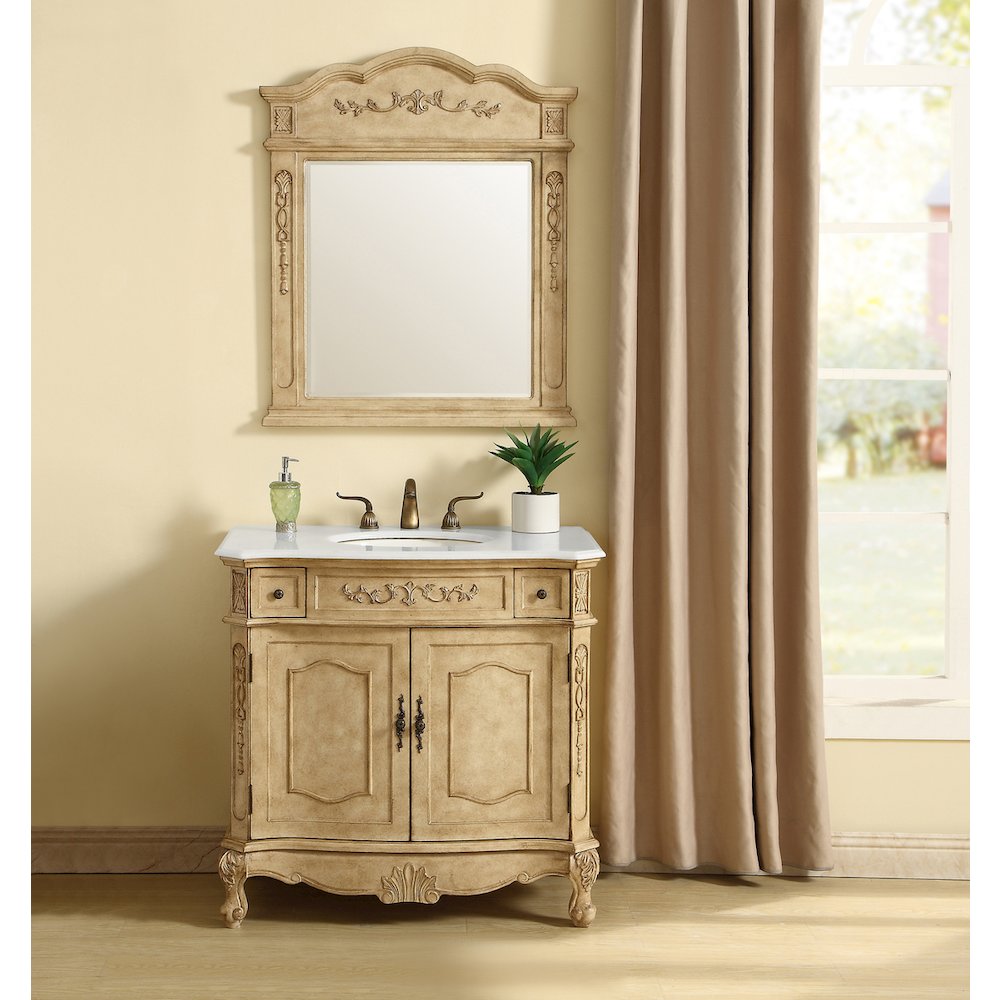 36 inch Single Bathroom vanity in Antique Beige