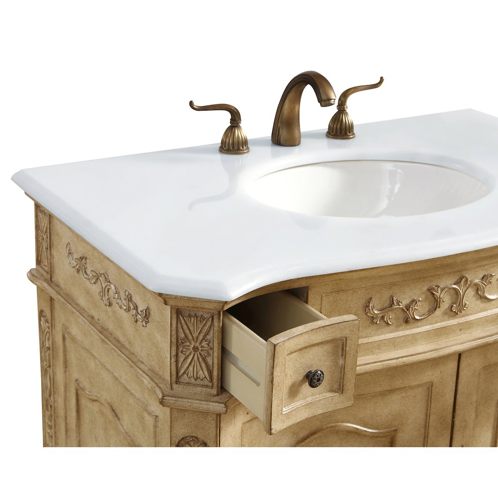 36 inch Single Bathroom vanity in Antique Beige