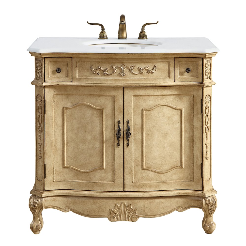 36 inch Single Bathroom vanity in Antique Beige