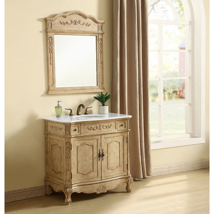 36 inch Single Bathroom vanity in Antique Beige