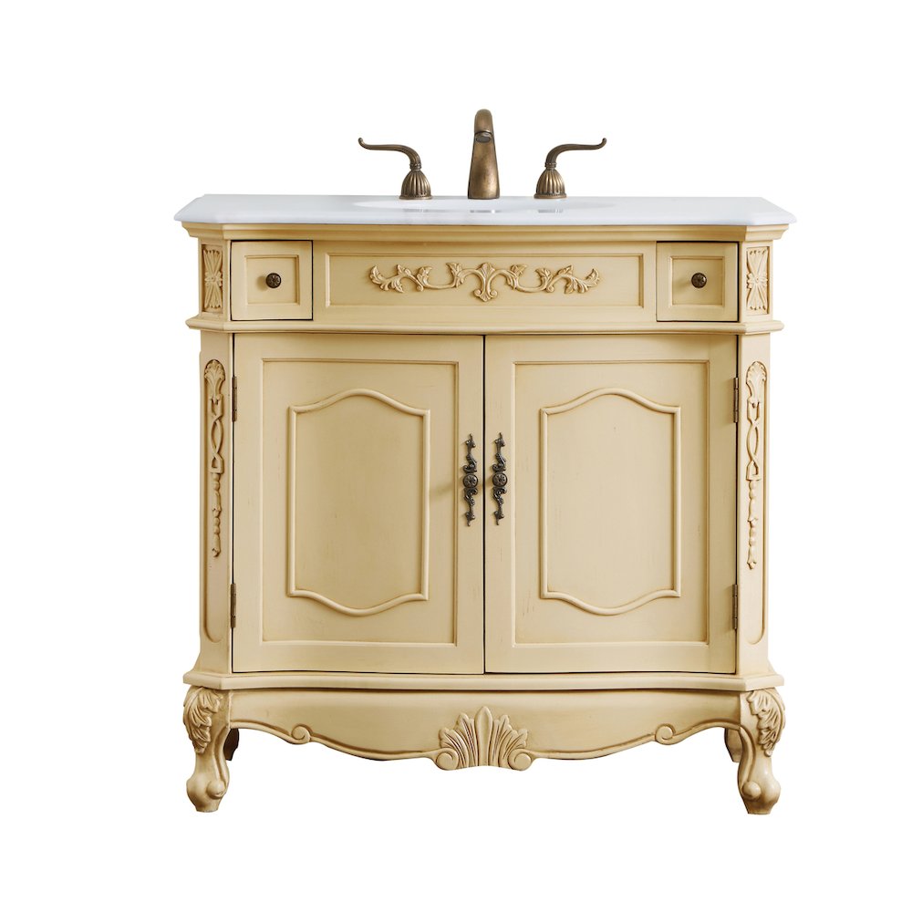 36 inch Single Bathroom vanity in light antique beige