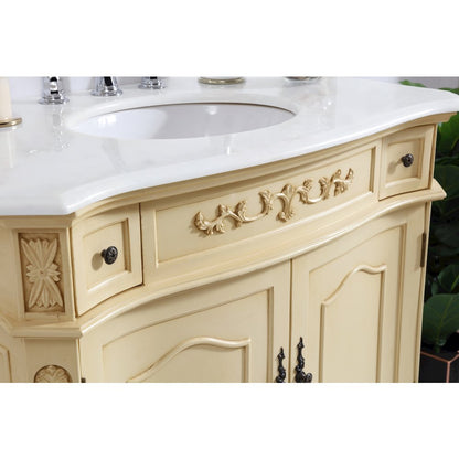 36 inch Single Bathroom vanity in light antique beige