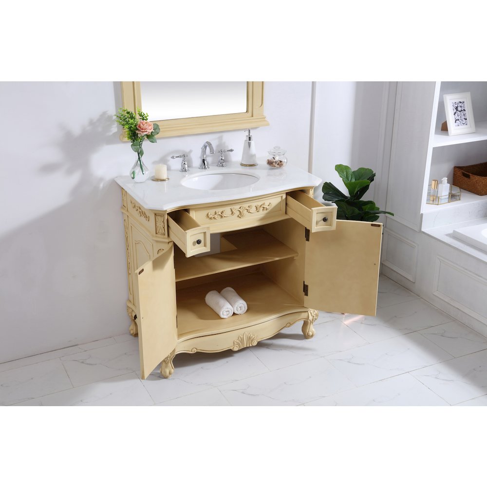 36 inch Single Bathroom vanity in light antique beige