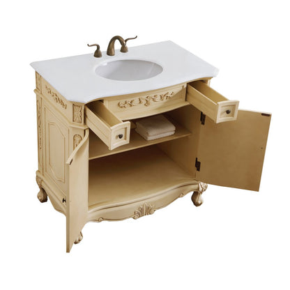 36 inch Single Bathroom vanity in light antique beige