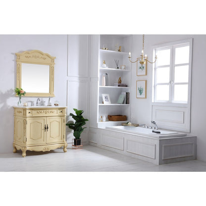 36 inch Single Bathroom vanity in light antique beige