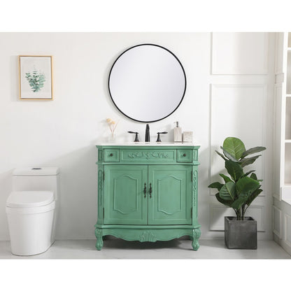 36 inch Single Bathroom vanity in vintage mint