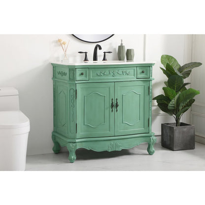 36 inch Single Bathroom vanity in vintage mint