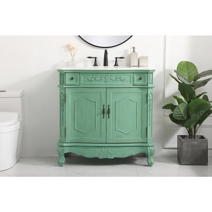36 inch Single Bathroom vanity in vintage mint