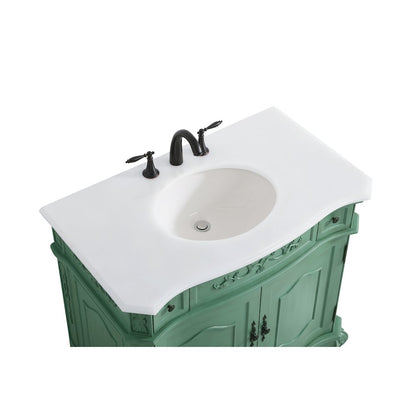 36 inch Single Bathroom vanity in vintage mint