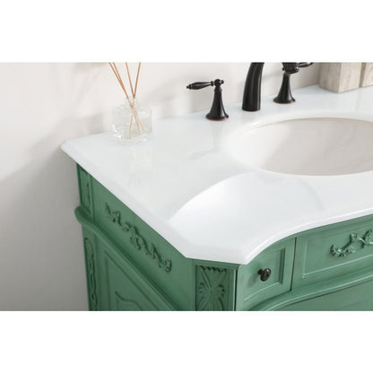 36 inch Single Bathroom vanity in vintage mint