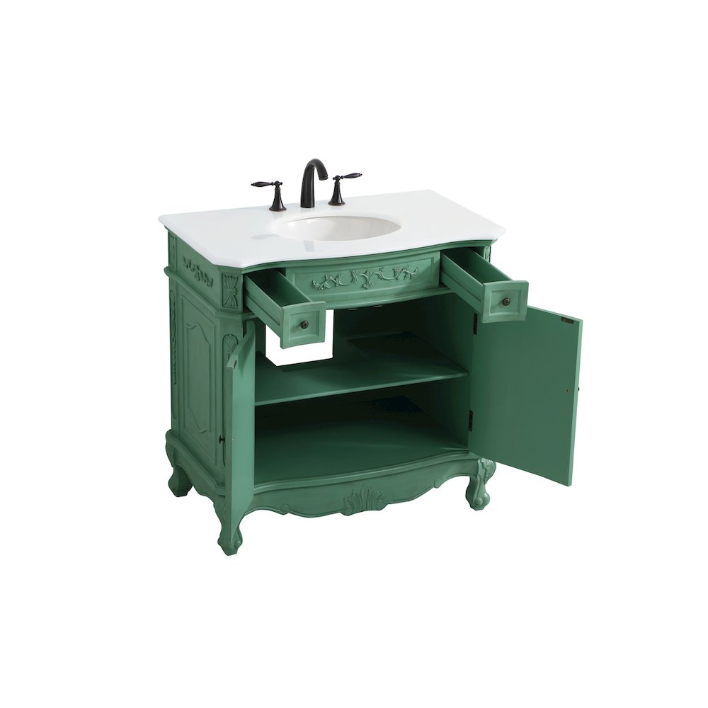 36 inch Single Bathroom vanity in vintage mint