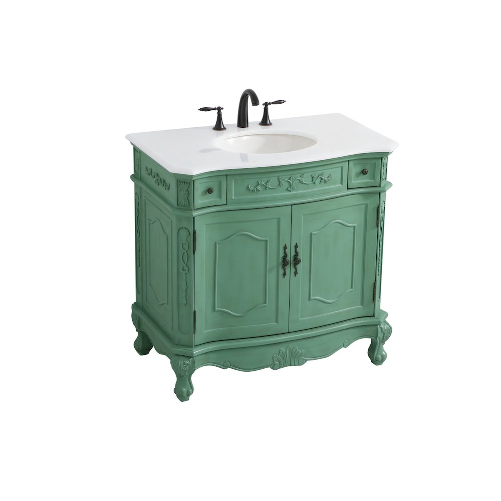 36 inch Single Bathroom vanity in vintage mint