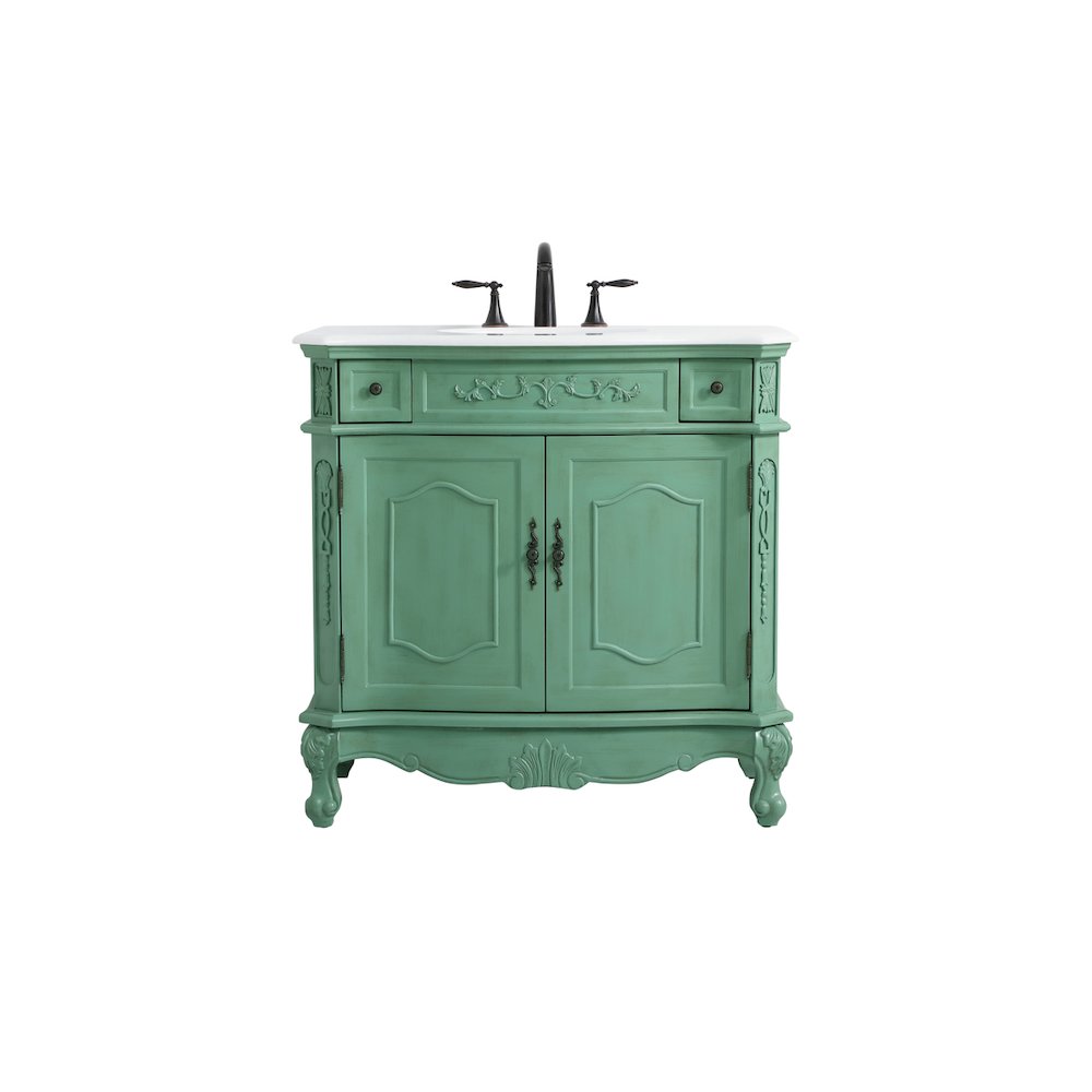36 inch Single Bathroom vanity in vintage mint