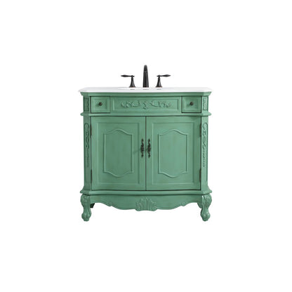 36 inch Single Bathroom vanity in vintage mint