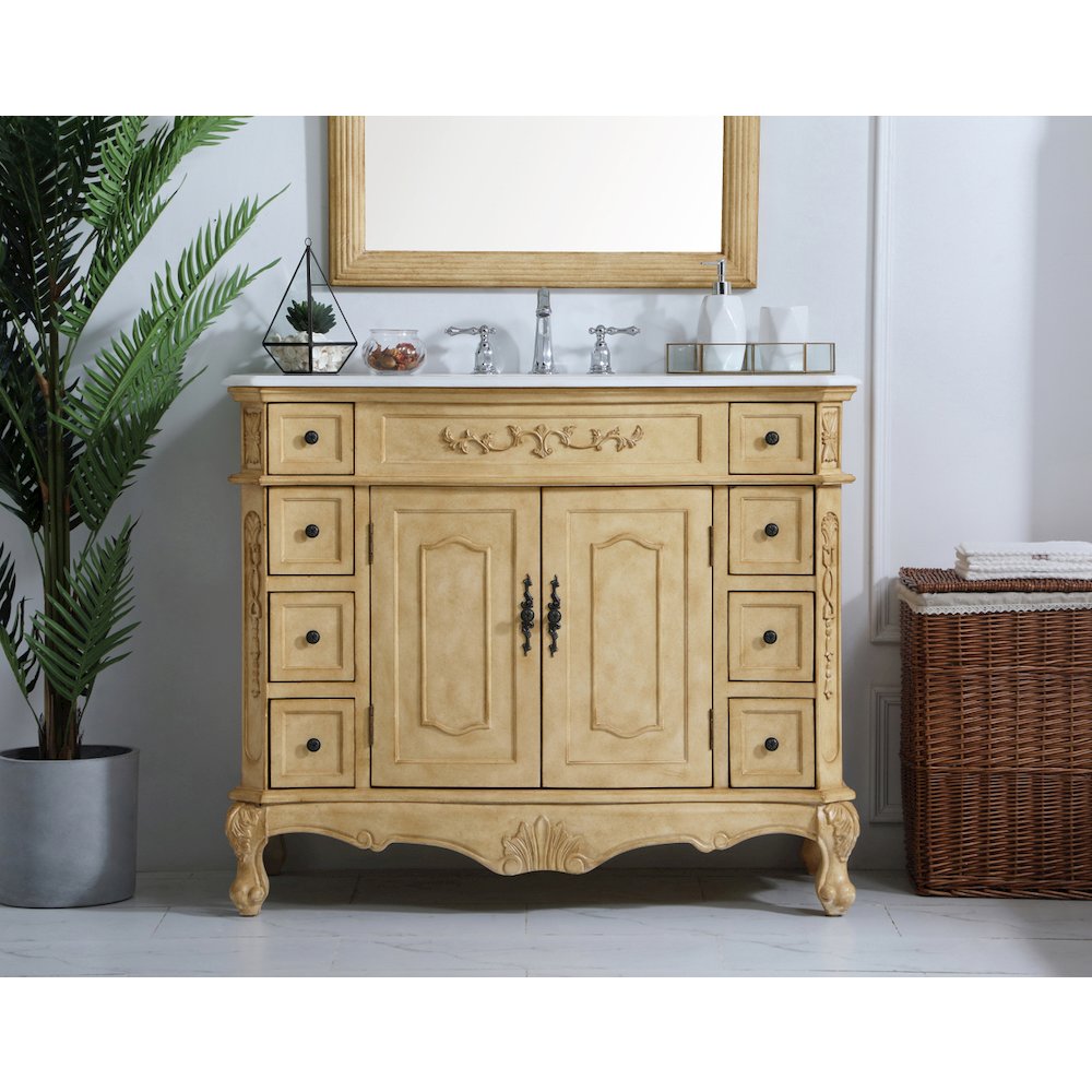 42 inch Single Bathroom vanity in Light Antique Beige