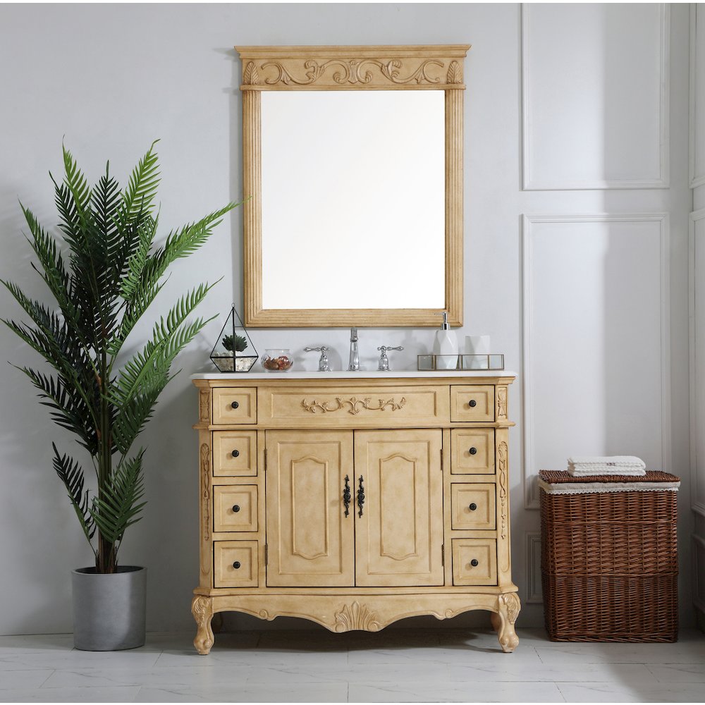 42 inch Single Bathroom vanity in Light Antique Beige