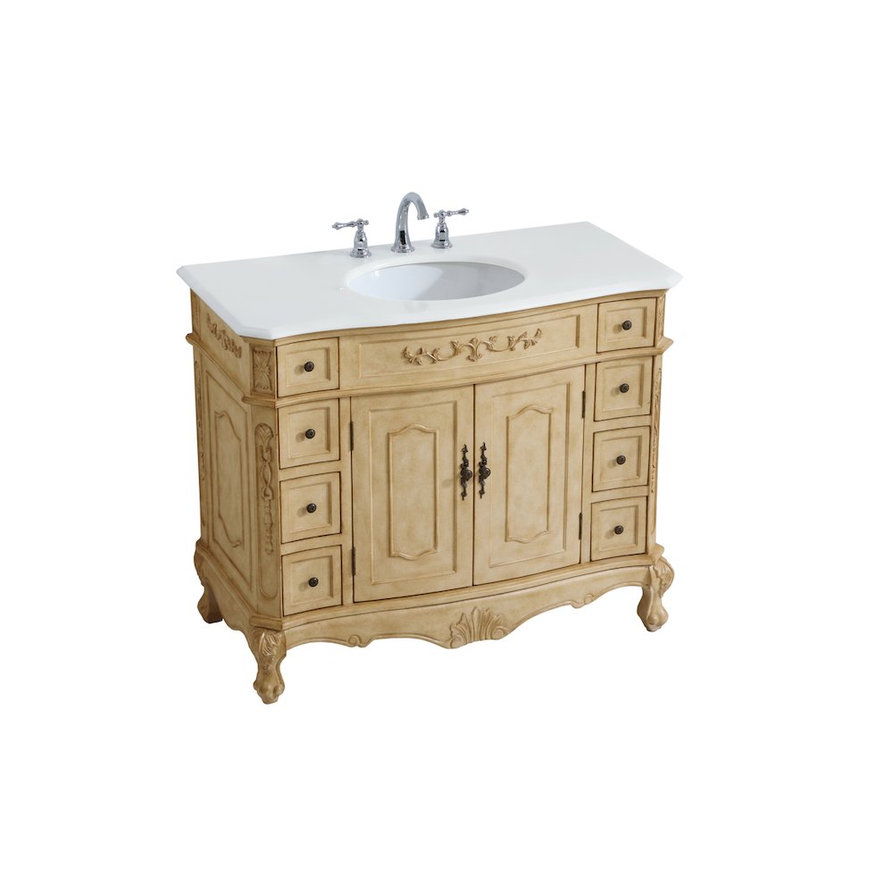 42 inch Single Bathroom vanity in Light Antique Beige