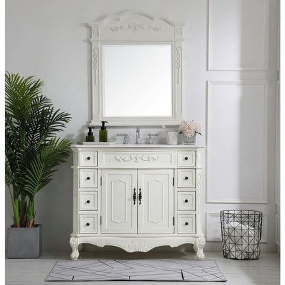 42 inch Single Bathroom vanity in Antique White