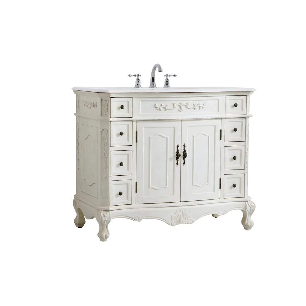 42 inch Single Bathroom vanity in Antique White