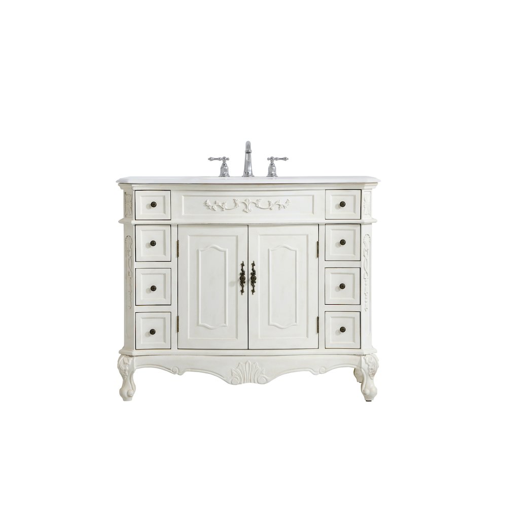 42 inch Single Bathroom vanity in Antique White