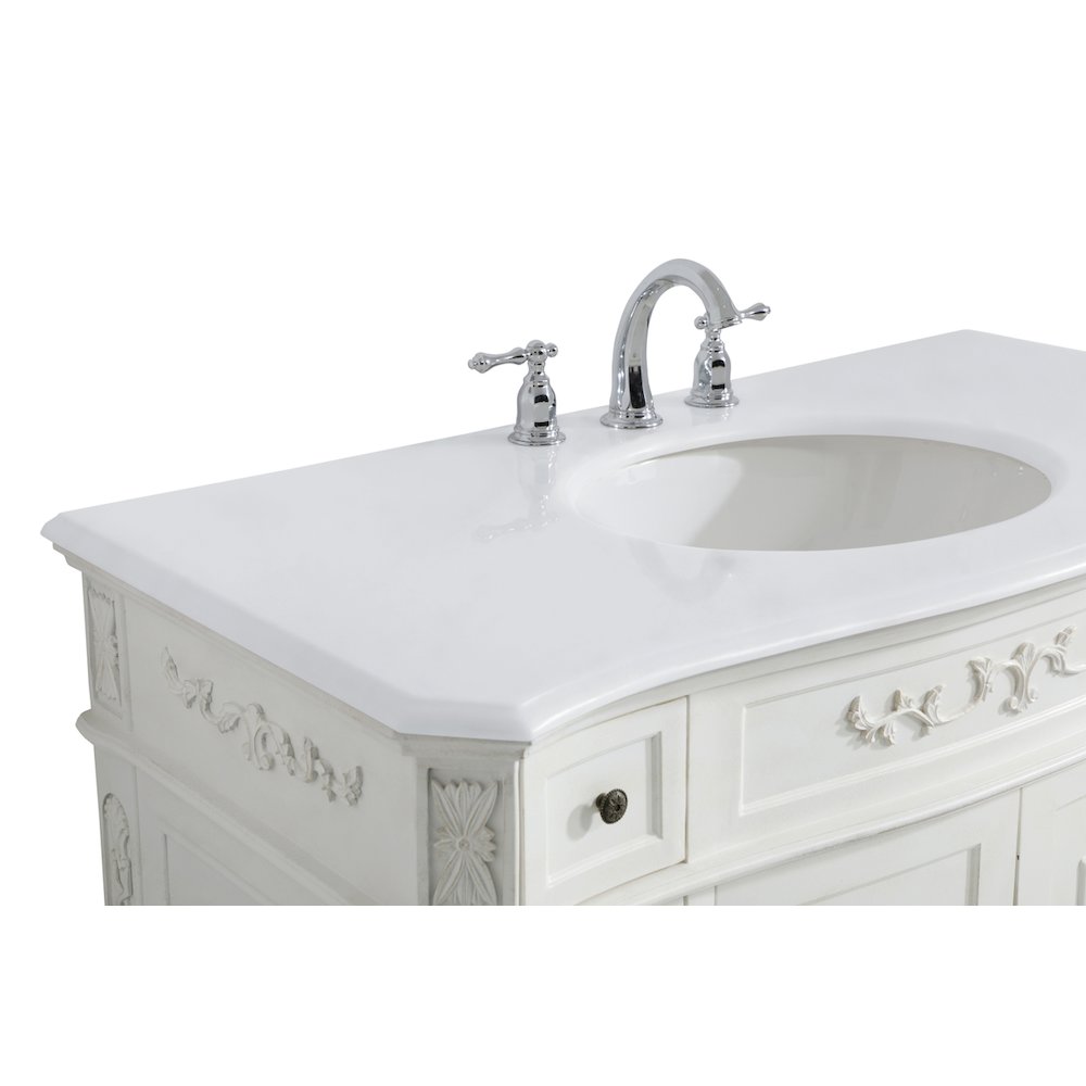 42 inch Single Bathroom vanity in Antique White