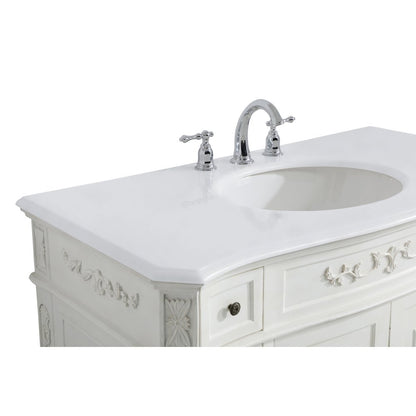 42 inch Single Bathroom vanity in Antique White