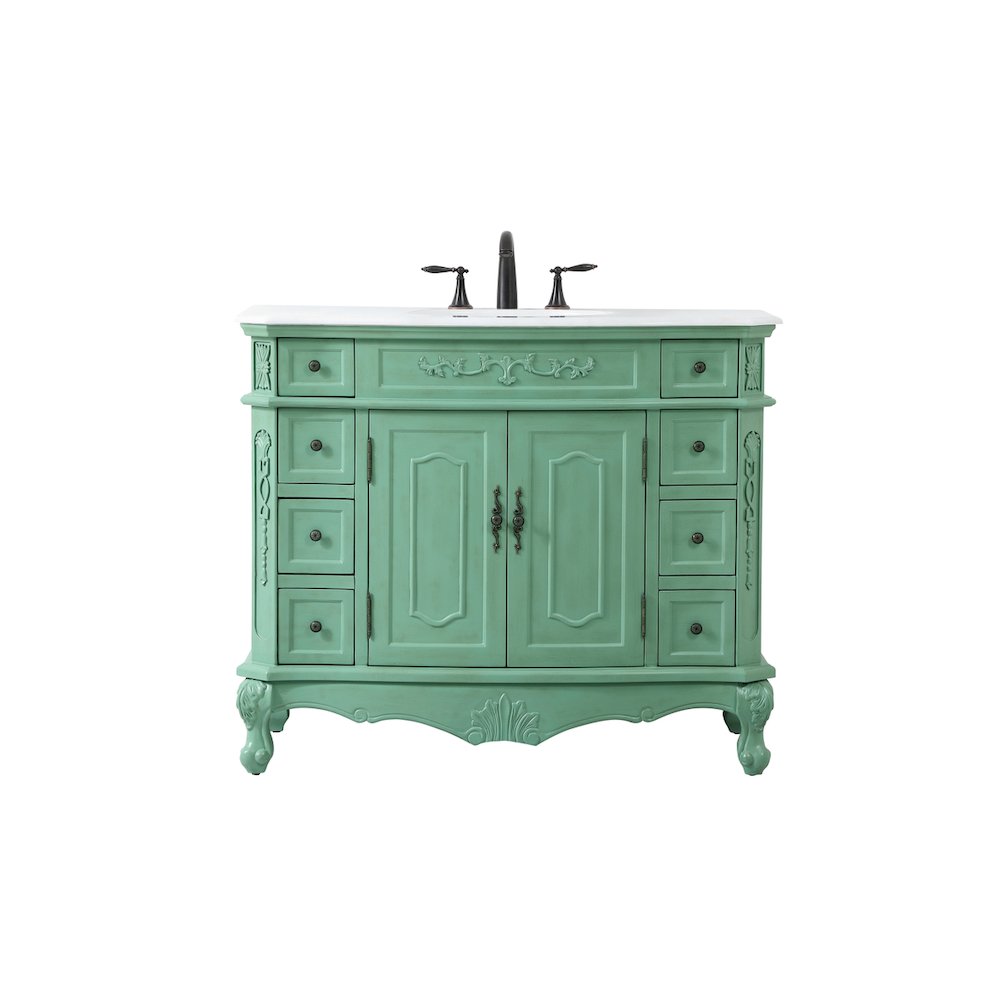 42 inch Single Bathroom vanity in vintage mint
