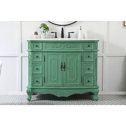42 inch Single Bathroom vanity in vintage mint