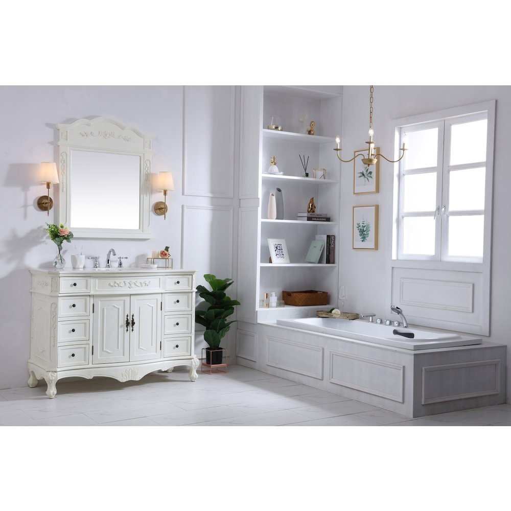 48 inch Single Bathroom vanity in antique white